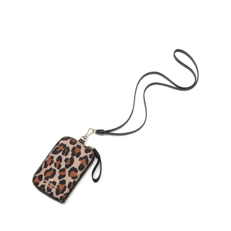 Kate Spade Women's Chelsea Leopard Card Case Lanyard made by Ruumur