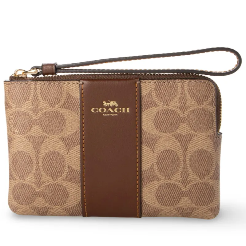 Coach Women's Corner Zip Wristlet In Signature Canvas sold by Ruumur