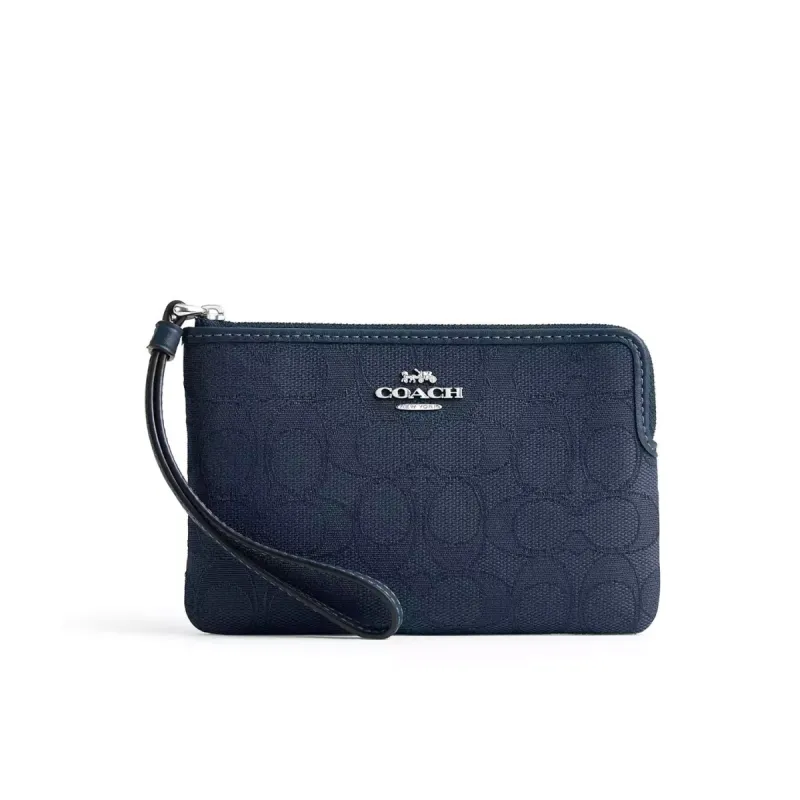 Coach Women's Corner Zip Wristlet In Signature Jacquard sold by Ruumur