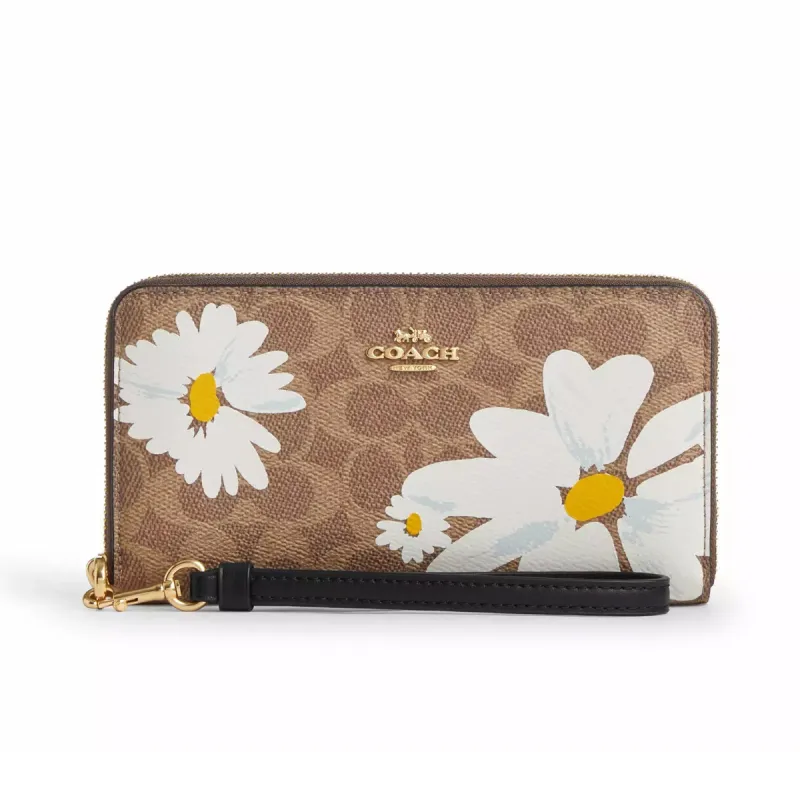 Coach Women's Long Zip Around Wallet In Signature Canvas With Floral Print sold by Ruumur