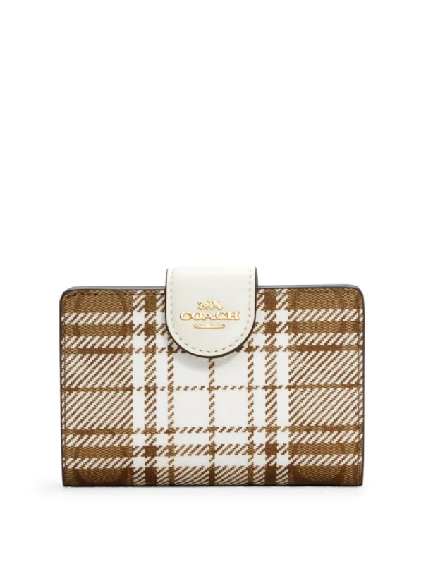 Coach Women's Medium Corner Zip Wallet In Signature Canvas With Hunting Fishing Plaid Print sold by Ruumur