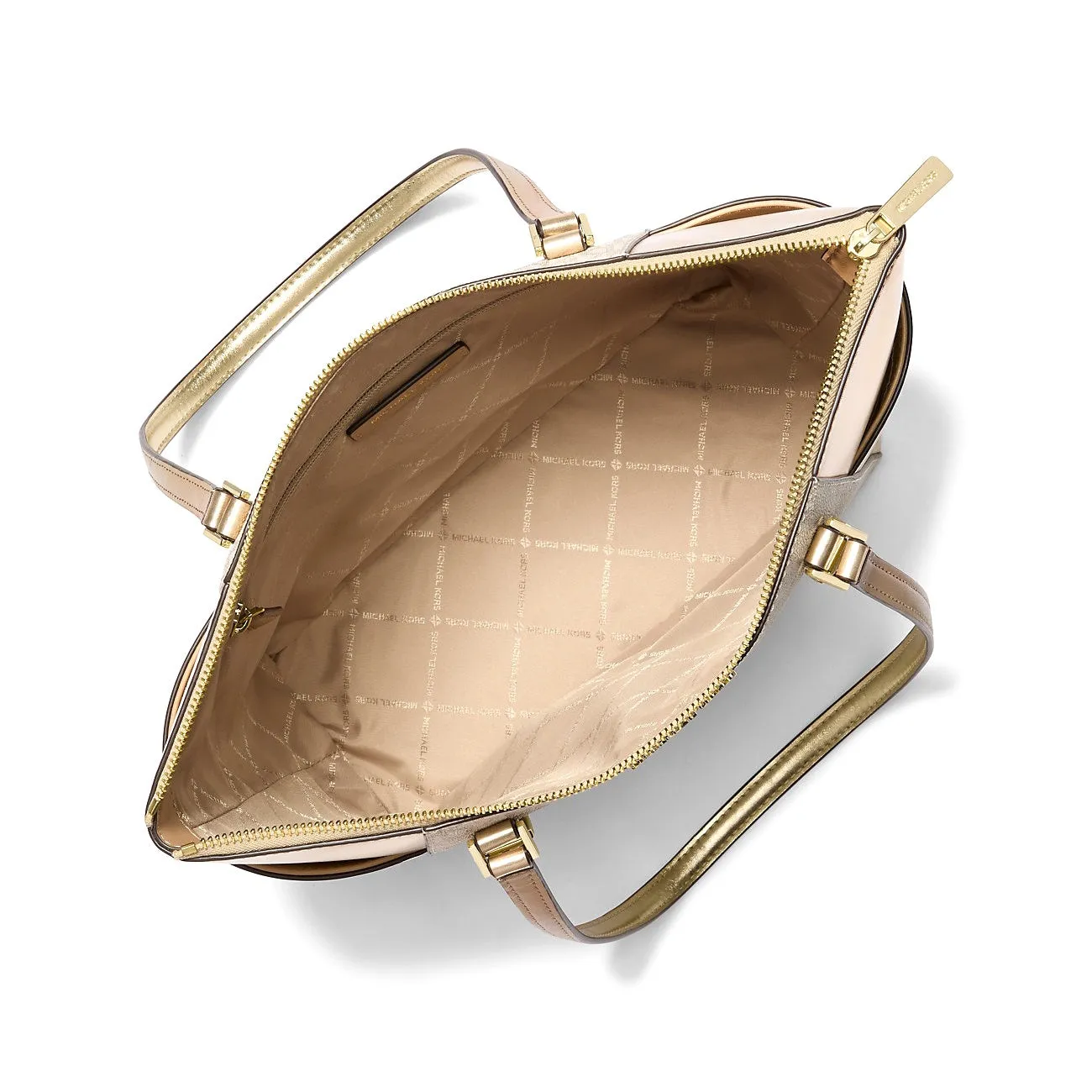 Michael Kors Women's Charlotte Large Signature Logo and Metallic Top-Zip Tote Bag sold by Ruumur product image thumbnail 2