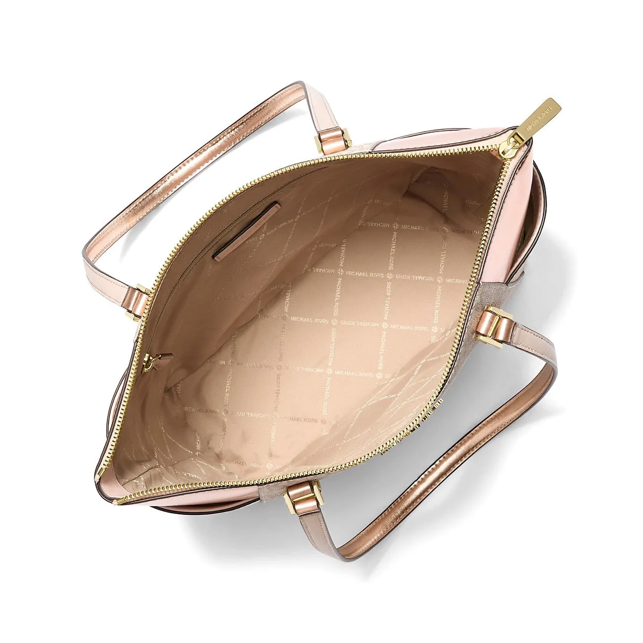 Michael Kors Women's Charlotte Large Signature Logo and Metallic Top-Zip Tote Bag sold by Ruumur product image thumbnail 4