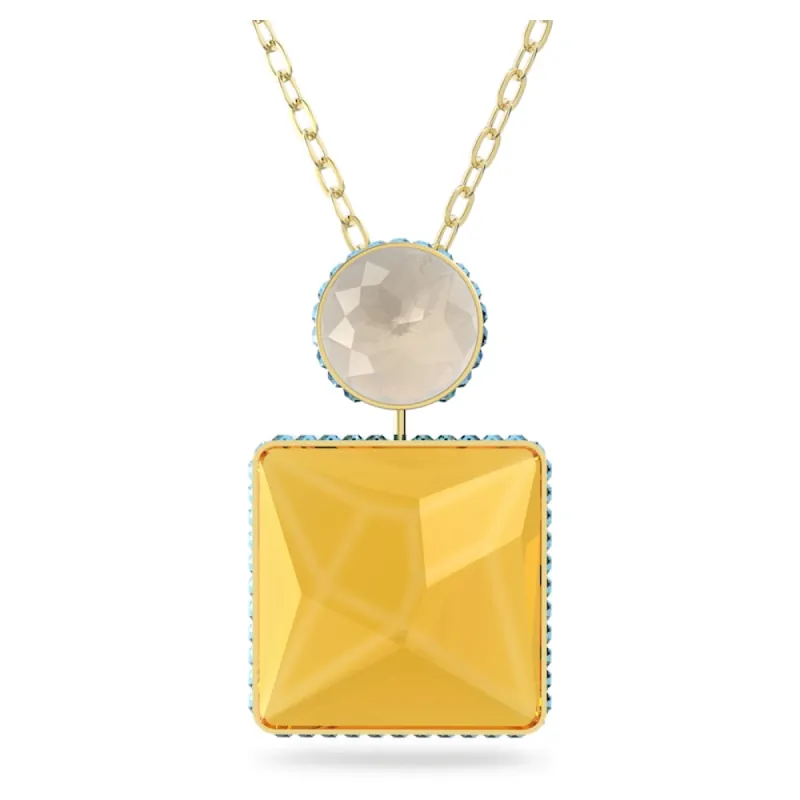 Swarovski Orbita Women's Orange Crystal Gold-tone plated Necklace 5600513 sold by Ruumur