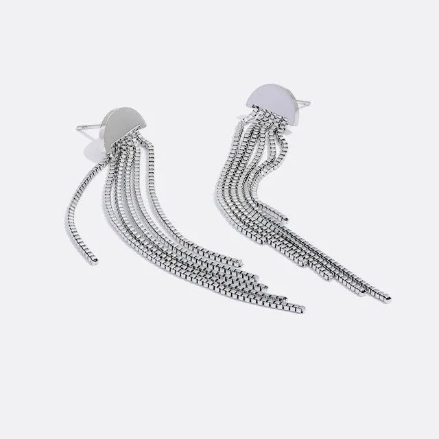 Geometric Tassel Chain Earrings sold by Ruumur product image thumbnail 3