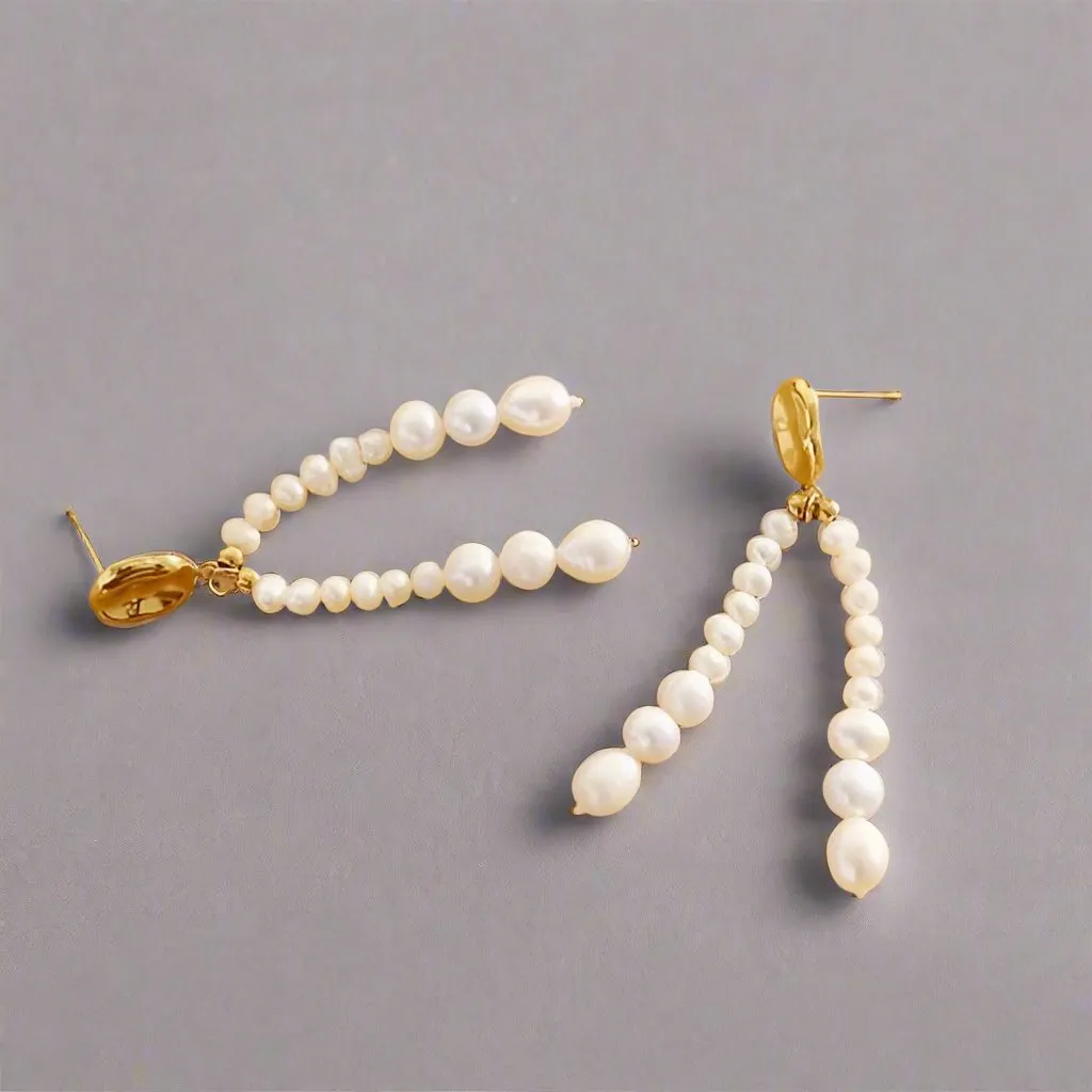 Freshwater Pearl Tassel Long Earrings sold by Ruumur product image thumbnail 3