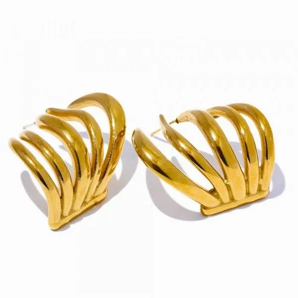 Claw Design Hoop Earrings sold by Ruumur