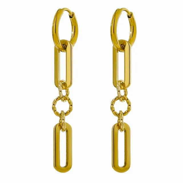 Convertible Geometric Chain Link Earrings sold by Ruumur