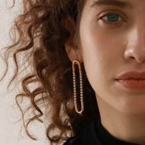 18K Gold Plated Glamorous Crystal Party Earrings sold by Ruumur product image thumbnail 2