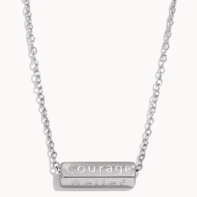 Engraved Pillar Pendant Necklace with Inspirational Words sold by Ruumur