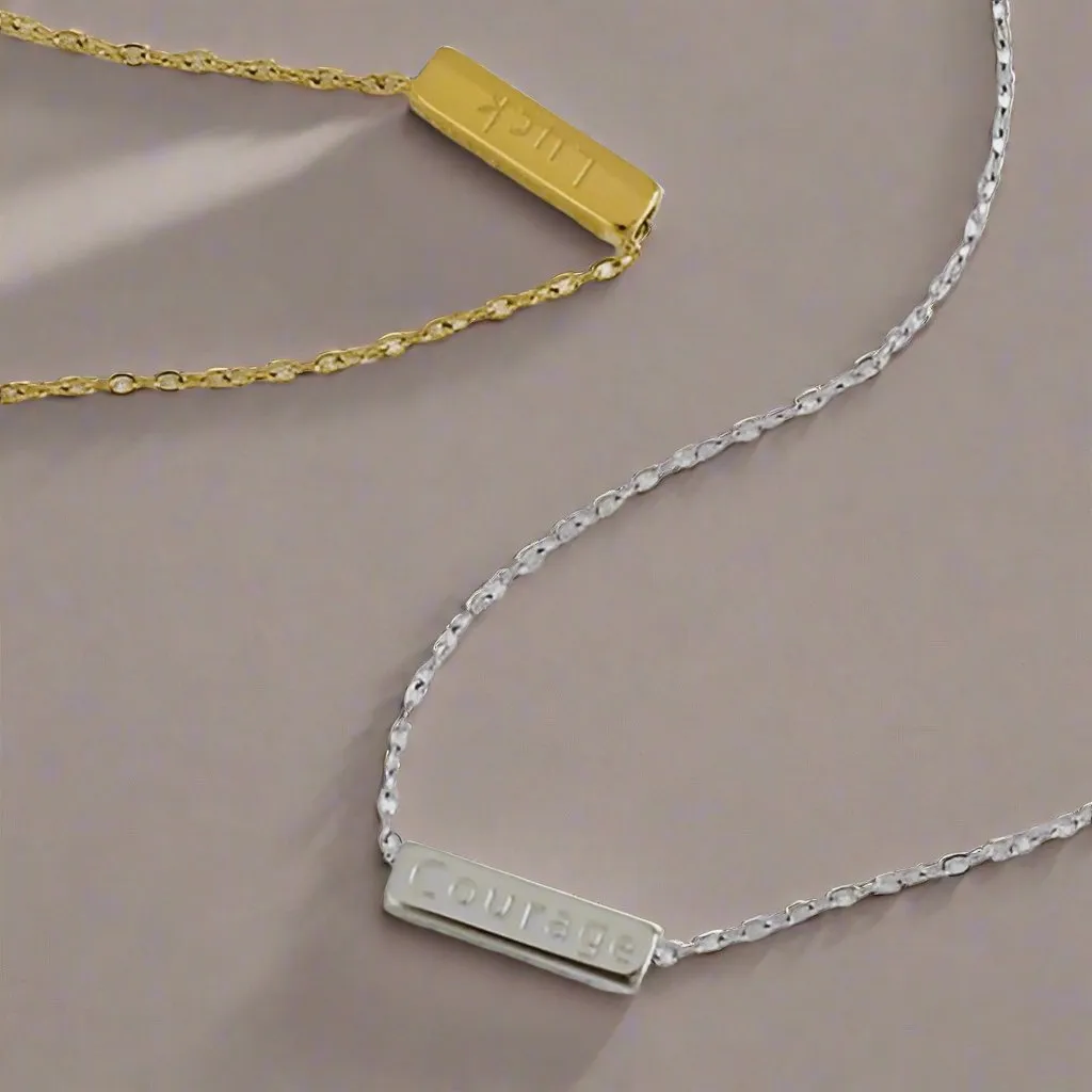 Engraved Pillar Pendant Necklace with Inspirational Words sold by Ruumur product image thumbnail 5