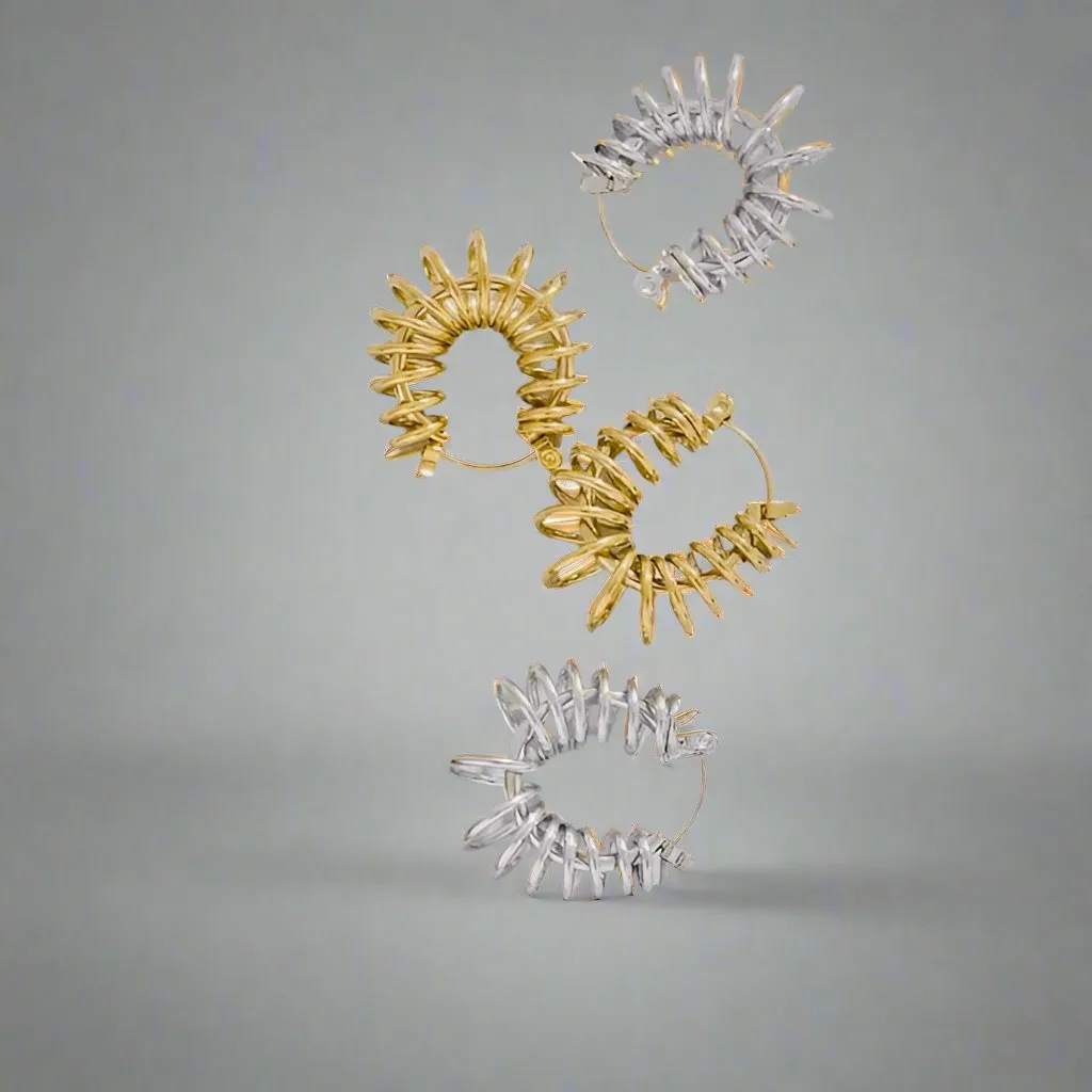 Modern Wire-Wrapped Oval Hoop Earrings sold by Ruumur product image thumbnail 2