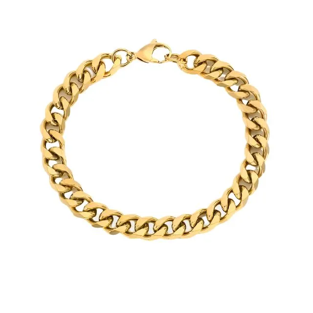 Flat Curb Chain Bracelet 4mm sold by Ruumur