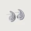 Water Drop Hollow CZ Stud Earrings sold by Ruumur