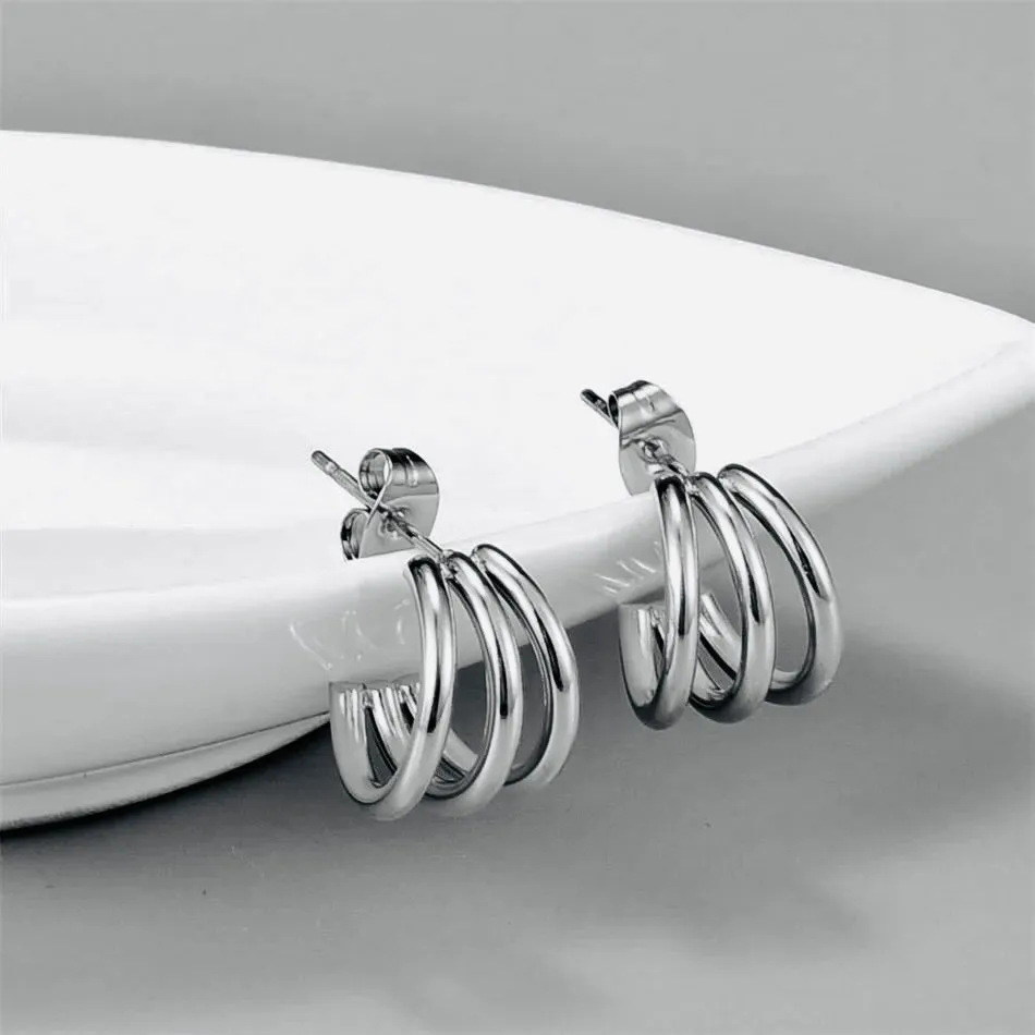 Triple Hoop Earrings sold by Ruumur product image thumbnail 3