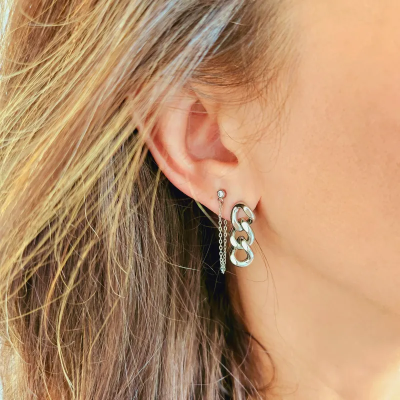 Classic Chain Link Dangle Earrings sold by Ruumur