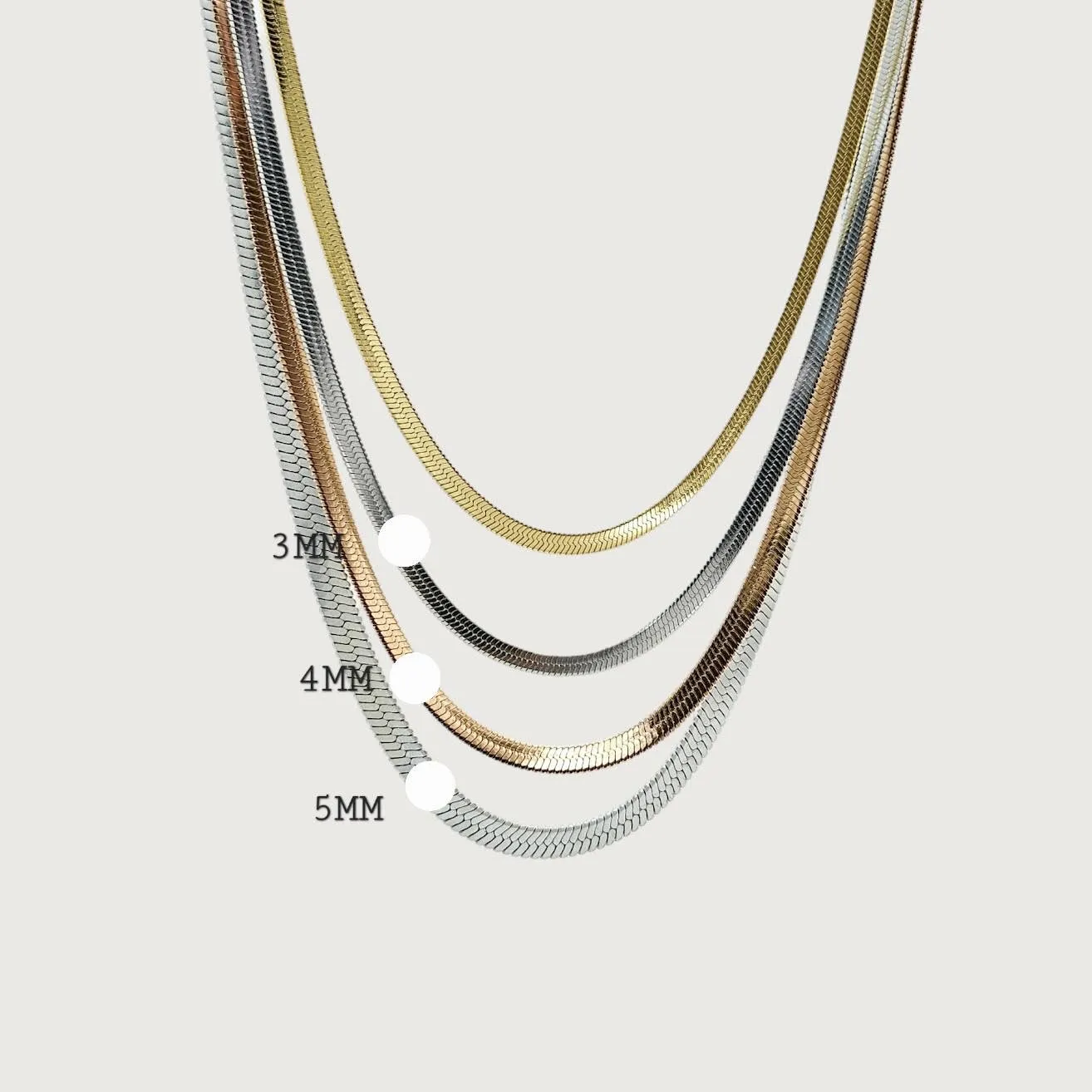 Elegant Herringbone 4mm Chain Necklace sold by Ruumur product image thumbnail 3