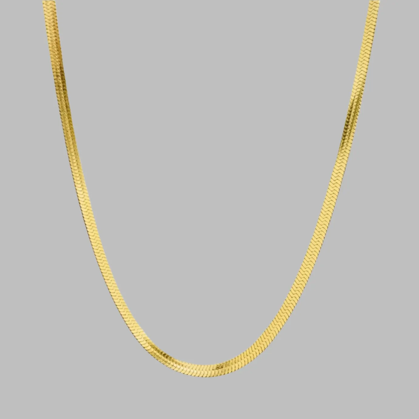 Elegant Herringbone 4mm Chain Necklace sold by Ruumur