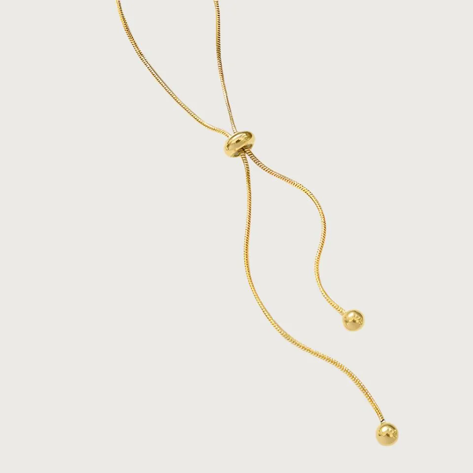 Double Drop Adjustable Snake Chain Necklace sold by Ruumur product image thumbnail 4