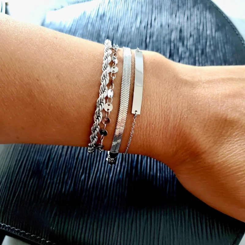 Personalized Double Long Bar Bracelet sold by Ruumur