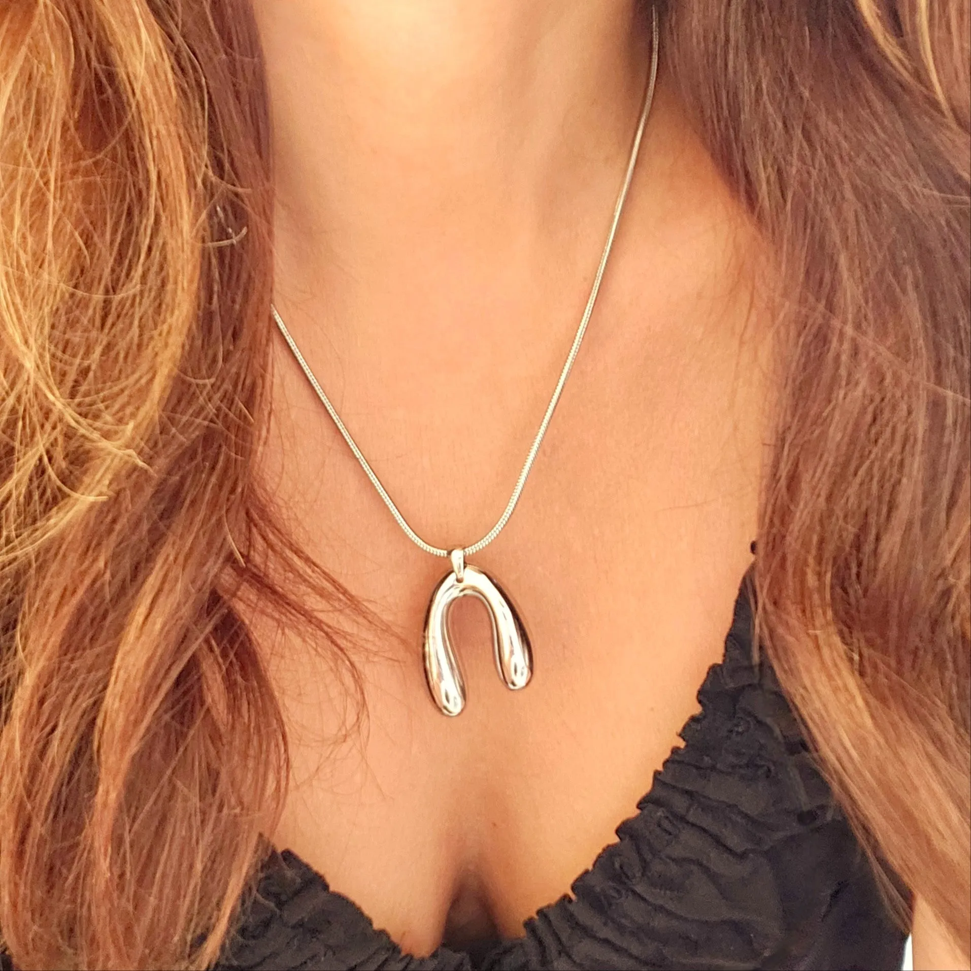 Modern Wishbone Pendant Necklace sold by Ruumur product image thumbnail 2
