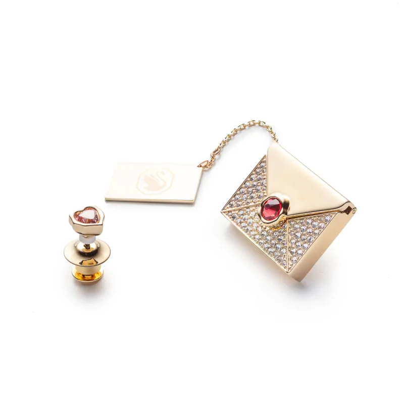 Swarovski Women's Letra Pink Crystal Brooch 5665842 made by Ruumur