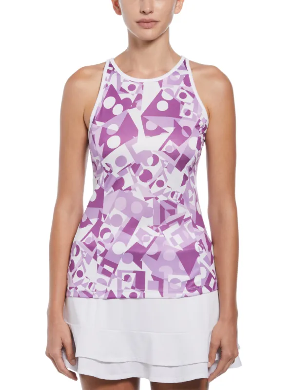 Grand Slam - Women's Geo Printed Tennis Tank Top with Mesh Back sold by Ruumur