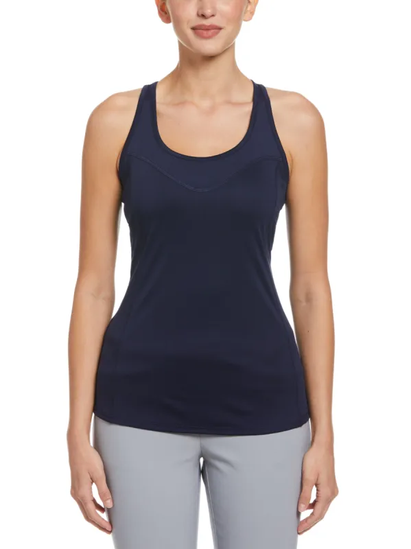Grand Slam - Women's Essential Solid Tennis Tank with Mesh Front Panel sold by Ruumur