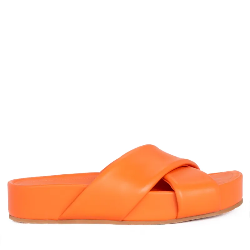 Harriet Orange Nappa Leather sold by Ruumur