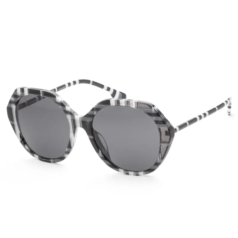 Burberry Women's Vanessa BE4375F-400487-57 57mm Check White/Black Sunglasses made by Ruumur