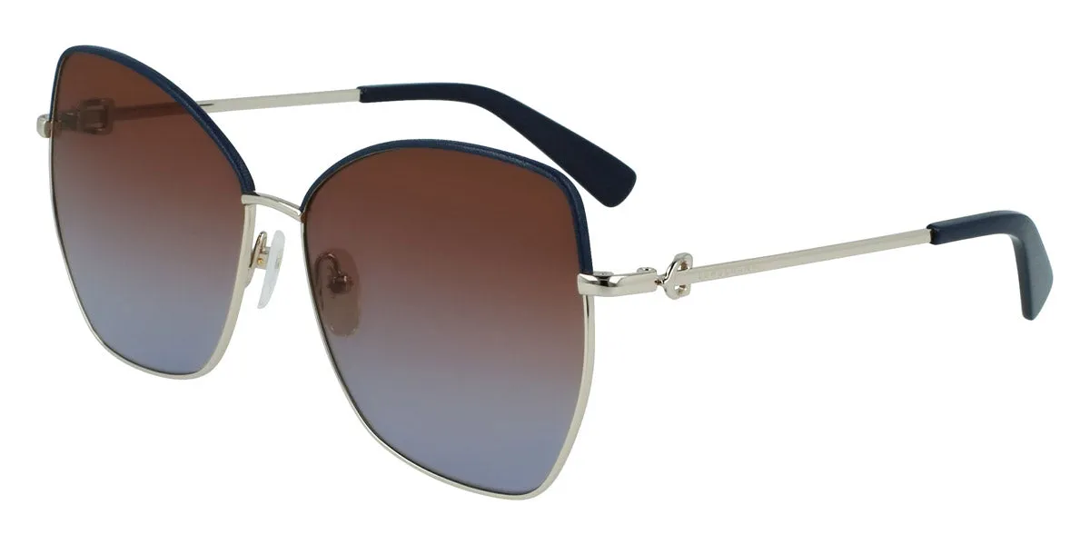Longchamp Women's 60mm Gold Blue Sunglasses LO156SL-720 sold by Ruumur
