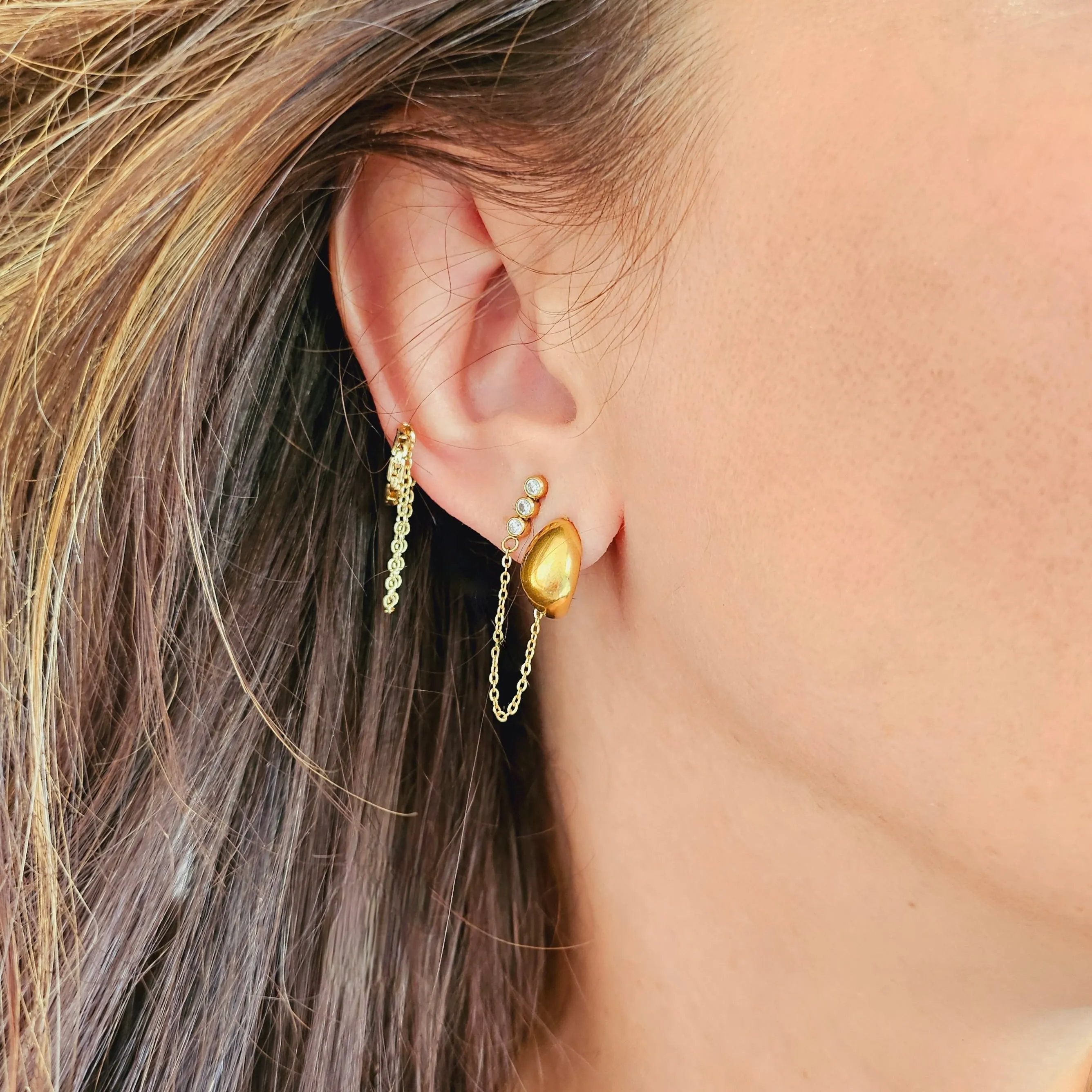 Mini Dome Hypoallergenic Huggie Earrings sold by Ruumur