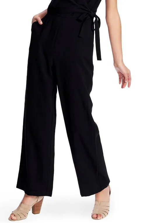 1.STATE Women's Pocketed Sleeveless V Neck Evening Faux Wrap Wide Leg Jumpsuit Black sold by Ruumur product image thumbnail 4