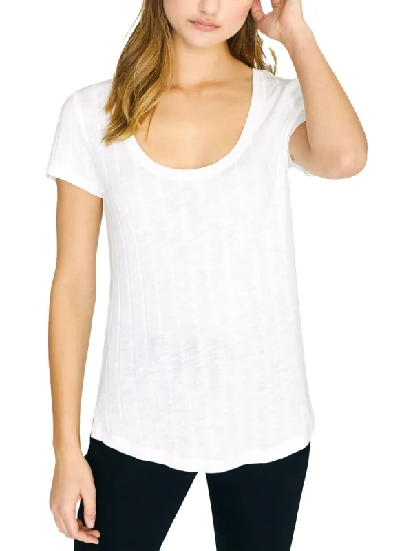 Sanctuary Women's Ribbed Scoop Neck Blouse White Size Large sold by Ruumur