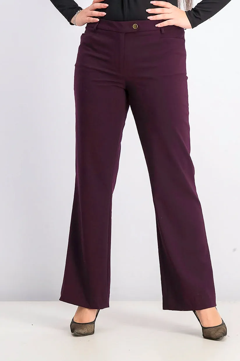 Calvin Klein Women's Modern Fit Trousers Purple Size 14 sold by Ruumur