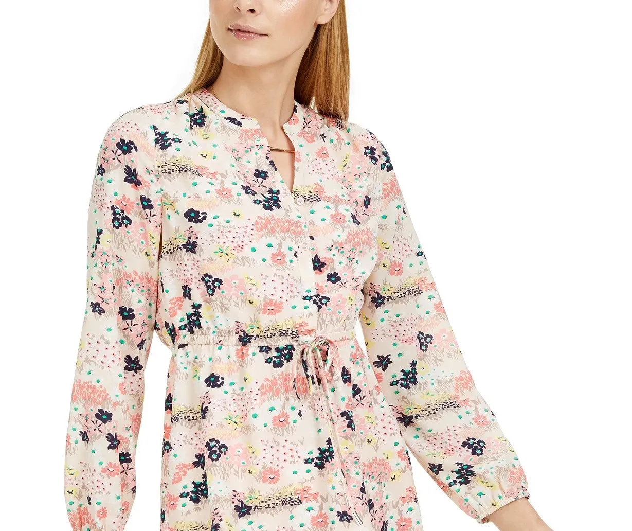 Maison Jules Women's Printed Drawstring Dress Pink Size X-Large sold by Ruumur product image thumbnail 2