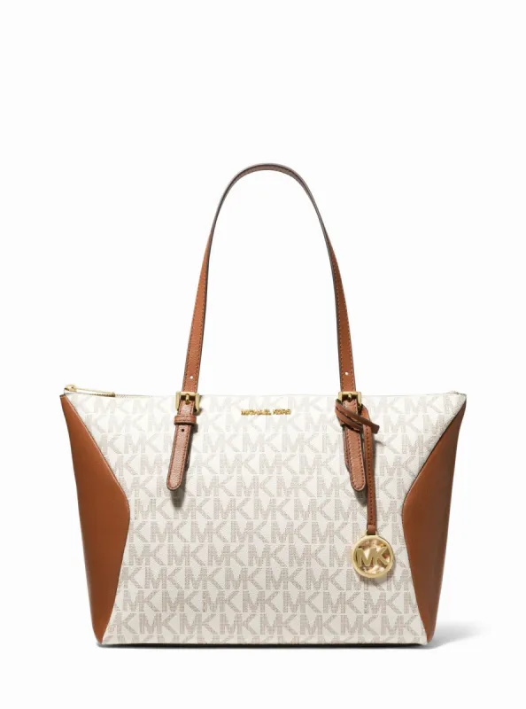 Michael Kors Coraline Large Logo and Leather Tote Bag sold by Ruumur