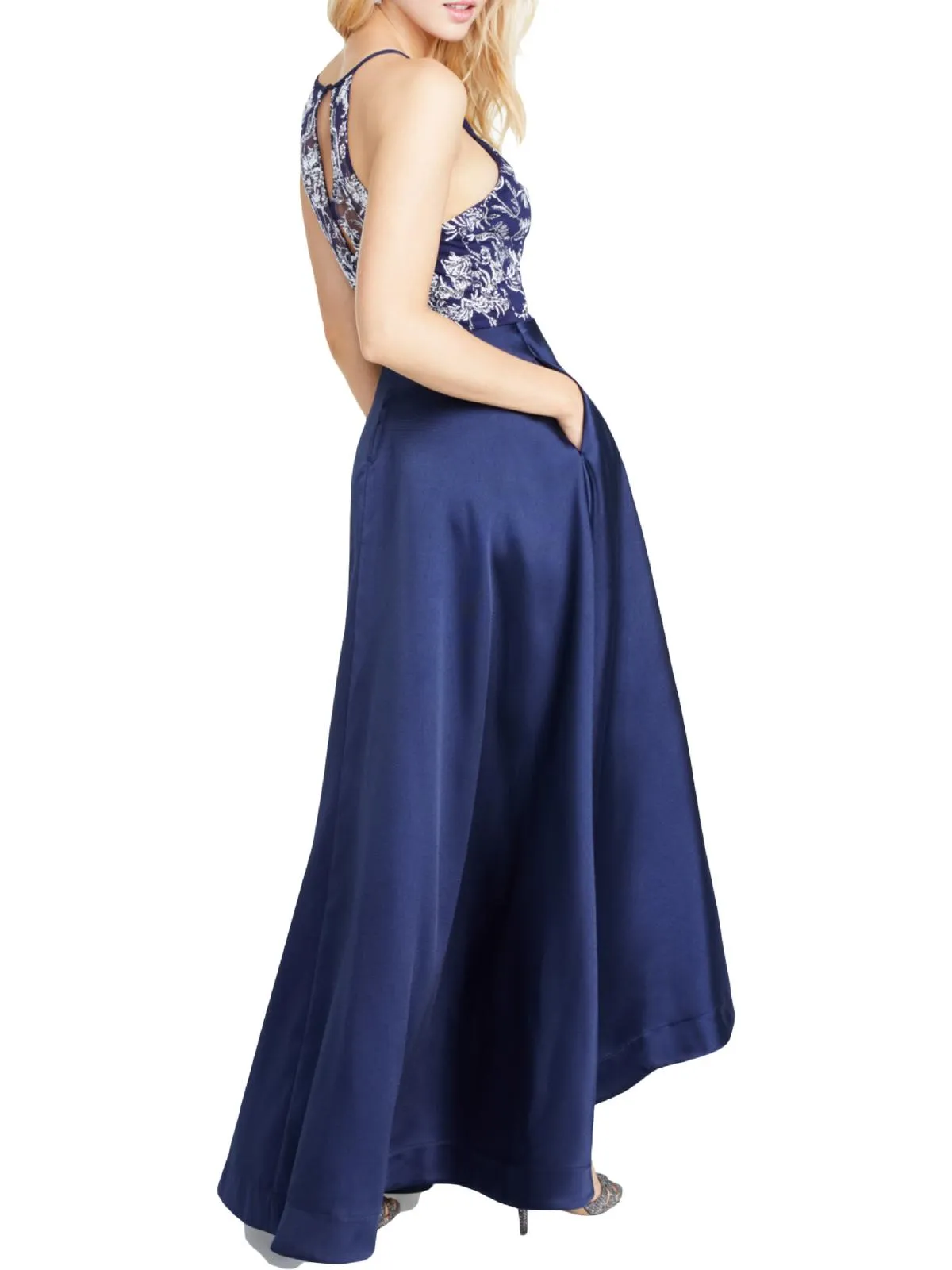 Speechless Women's Embroidered Long Halter Dress Blue Size 5 sold by Ruumur product image thumbnail 2
