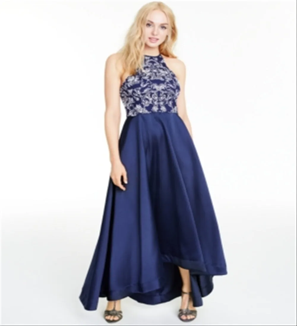 Speechless Women's Embroidered Long Halter Dress Blue Size 5 sold by Ruumur product image thumbnail 4