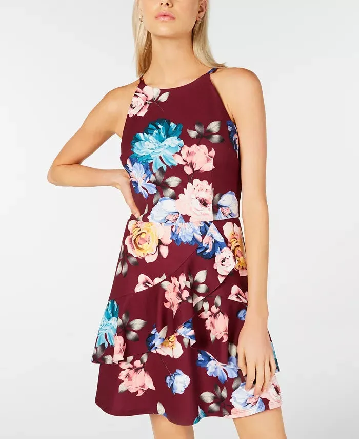 BCX Women's Floral Sleeveless Mini Fit Flare Dress Juniors Red Size 1 sold by Ruumur