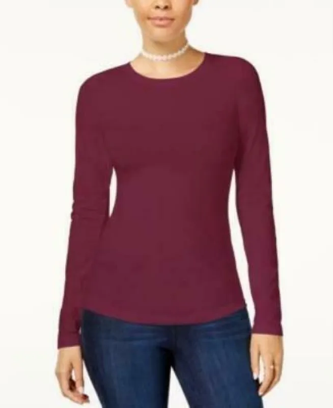 Planet Gold Juniors' Women's Long-Sleeve T-Shirt Red Size X-Small sold by Ruumur