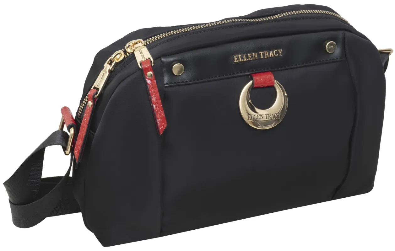Ellen Tracy Nylon Camera Crossbody Bag made by Ruumur
