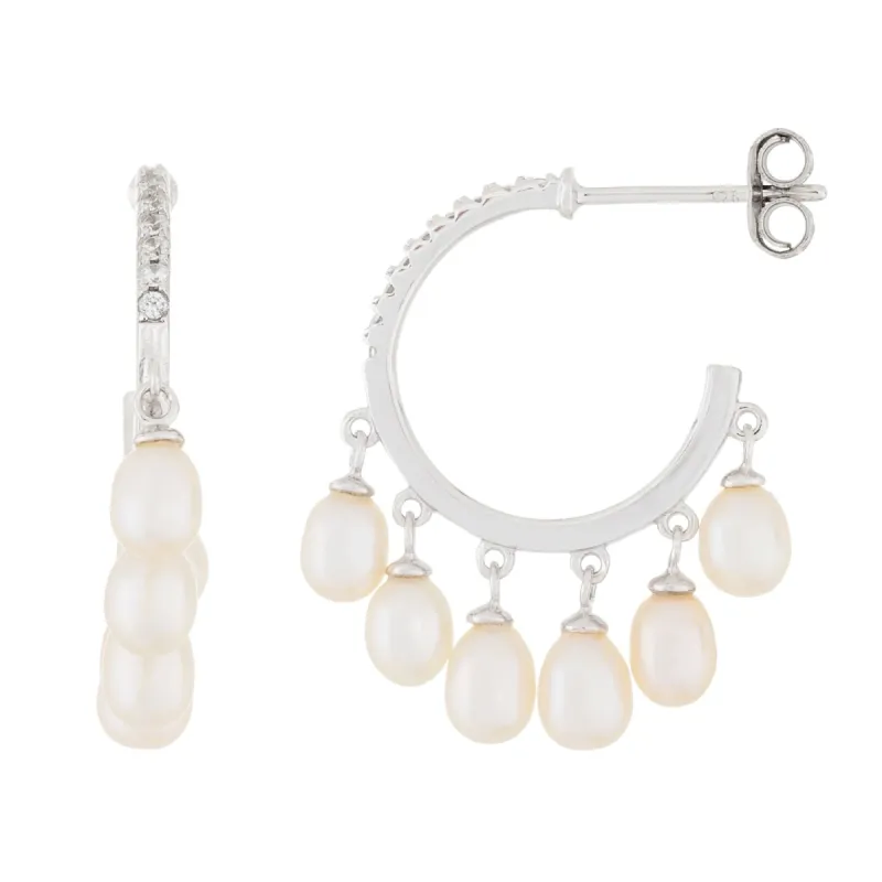 Splendid Pearls Sterling Silver Pearl Earrings ESR-481 sold by Ruumur