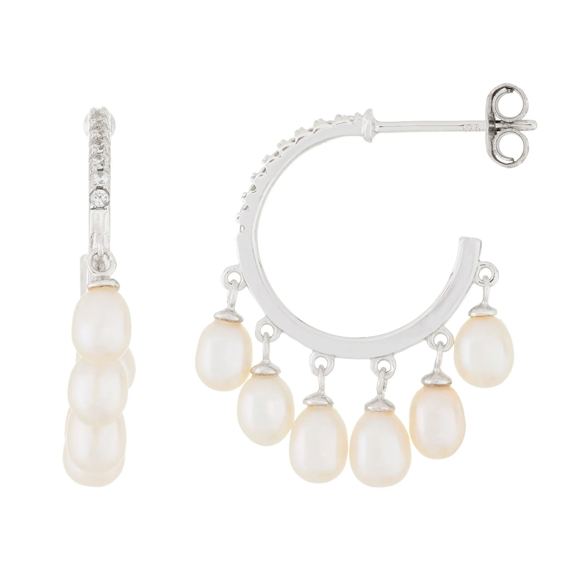 Splendid Pearls Sterling Silver Pearl Earrings ESR-481 sold by Ruumur