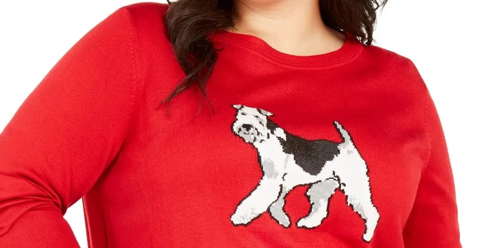 Tommy Hilfiger Women's Printed Long Sleeve Crew Neck Blouse Sweater Red Size 2X sold by Ruumur product image thumbnail 2