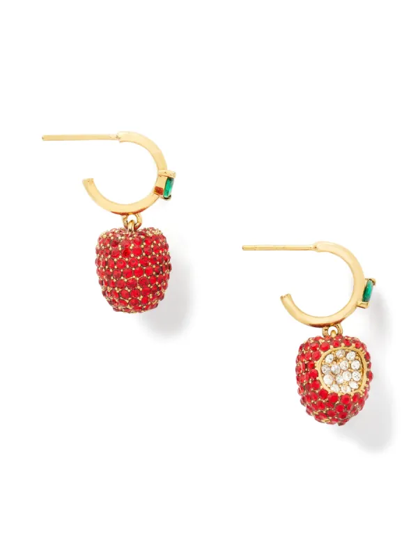 Kate Spade Apple Of My Eye Pave Huggies Earrings made by Ruumur