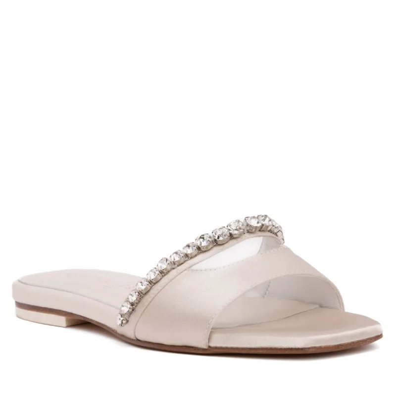 Gemma Silk Satin Flat Sandal sold by Ruumur
