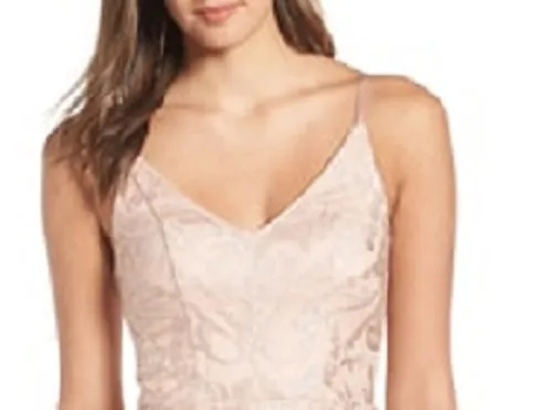 Speechless Women's Short Length Low Back Floral Spaghetti Strap V Neck Micro Mini Trapeze Evening Beige Size 13 sold by Ruumur product image thumbnail 2
