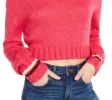 Planet Gold Women's Turtleneck Cropped Sweater Pink Size Medium sold by Ruumur