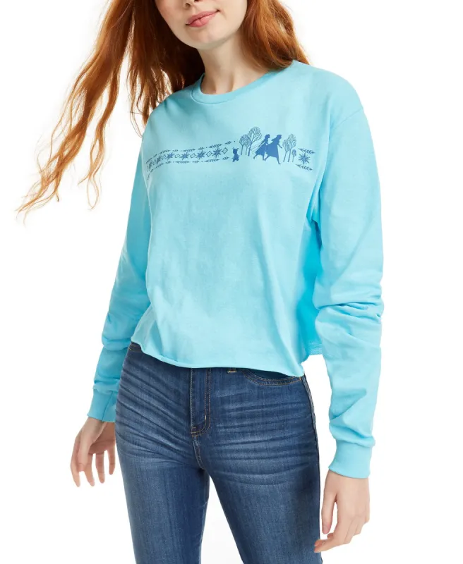 Mad Engine Women's Disney Juniors' Frozen Graphic T-Shirt Blue Size Small made by Ruumur